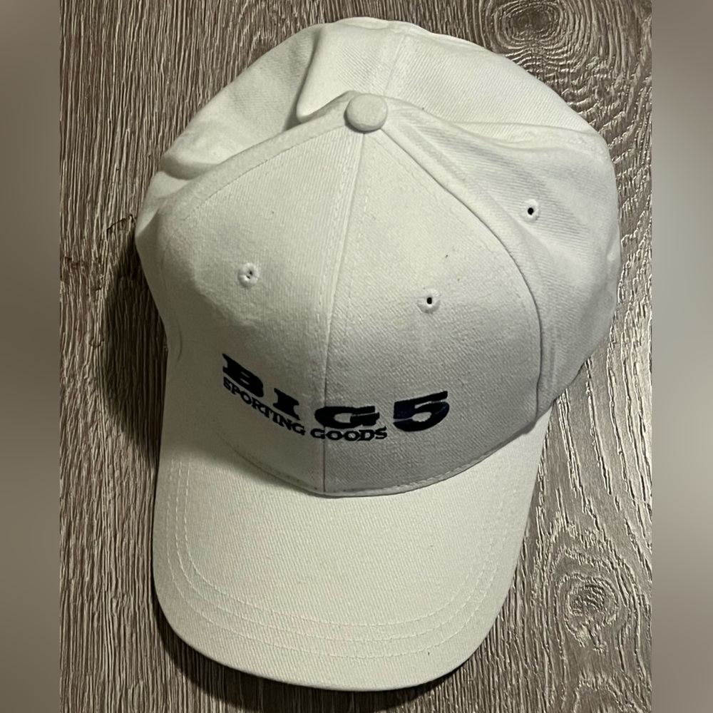 NOS BIG 5 Sporting Goods White Adjustable Unisex Baseball Hat New Cap